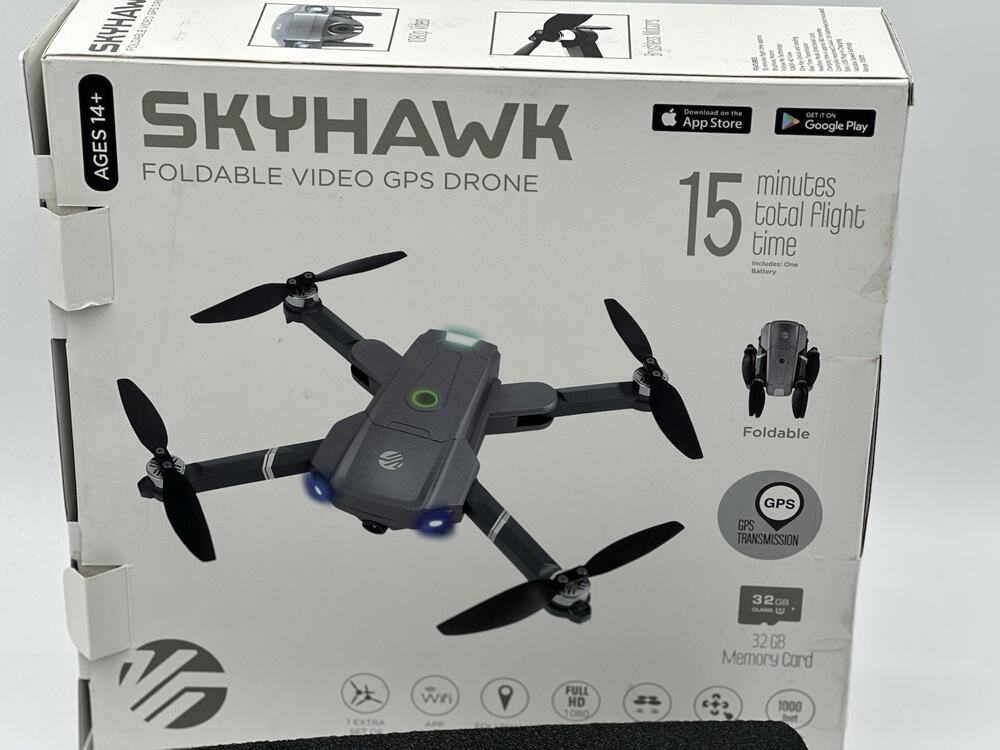 Vivitar (DRC447) SkyHawk Foldable Wi-Fi GPS DRONE 1080P HD Live Video Quadcopter